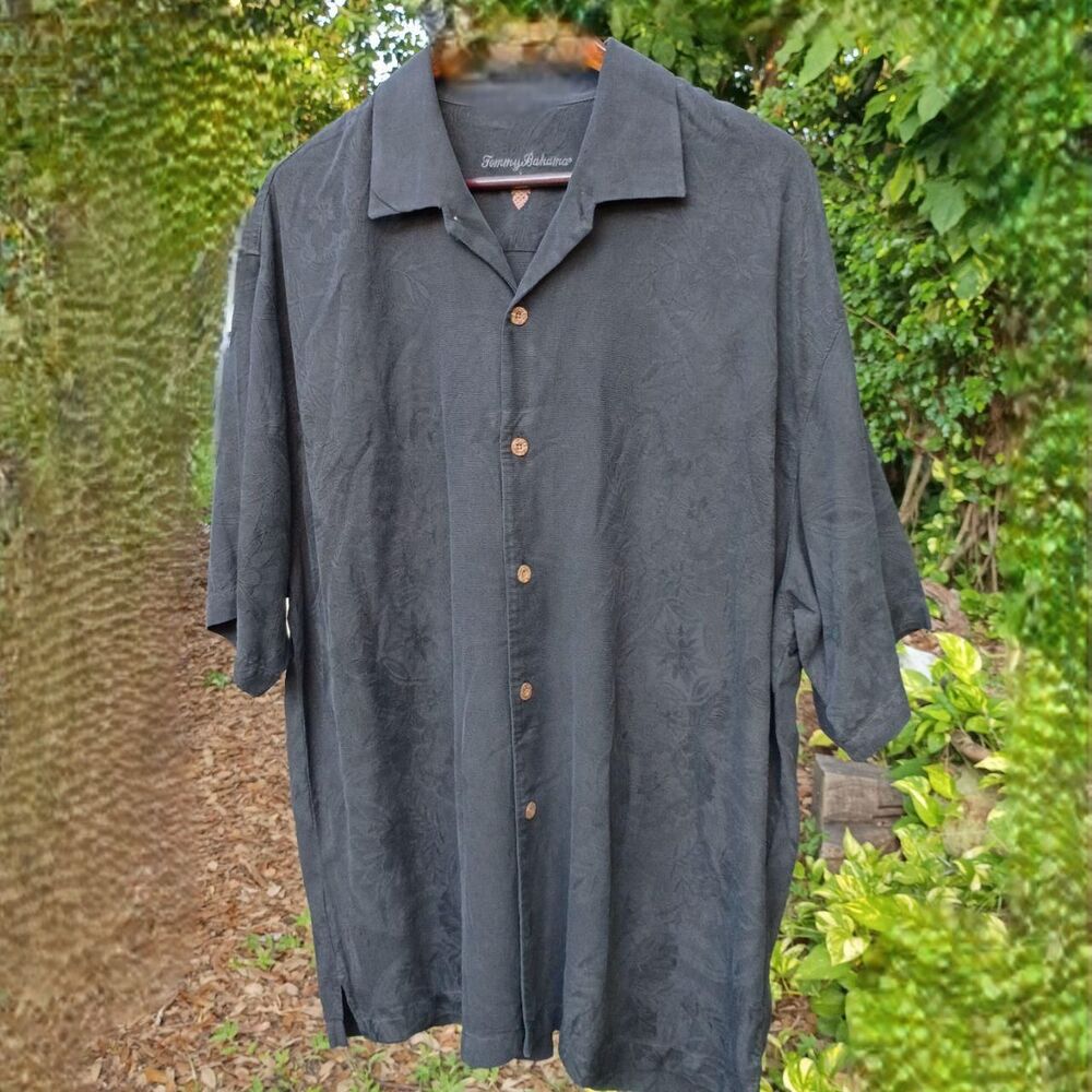 Tommy Bahama Men's Black Silk Shirt